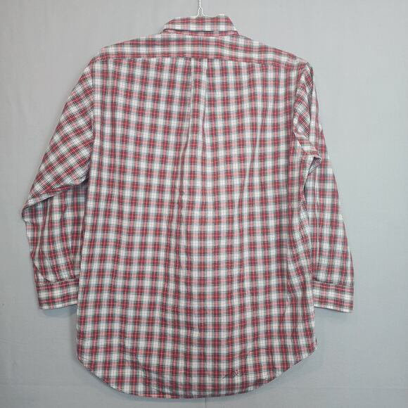 Ralph Lauren‎ Yarmouth Men's Red Tartan Button Up Sz 16 32/33 - Picture 3 of 5